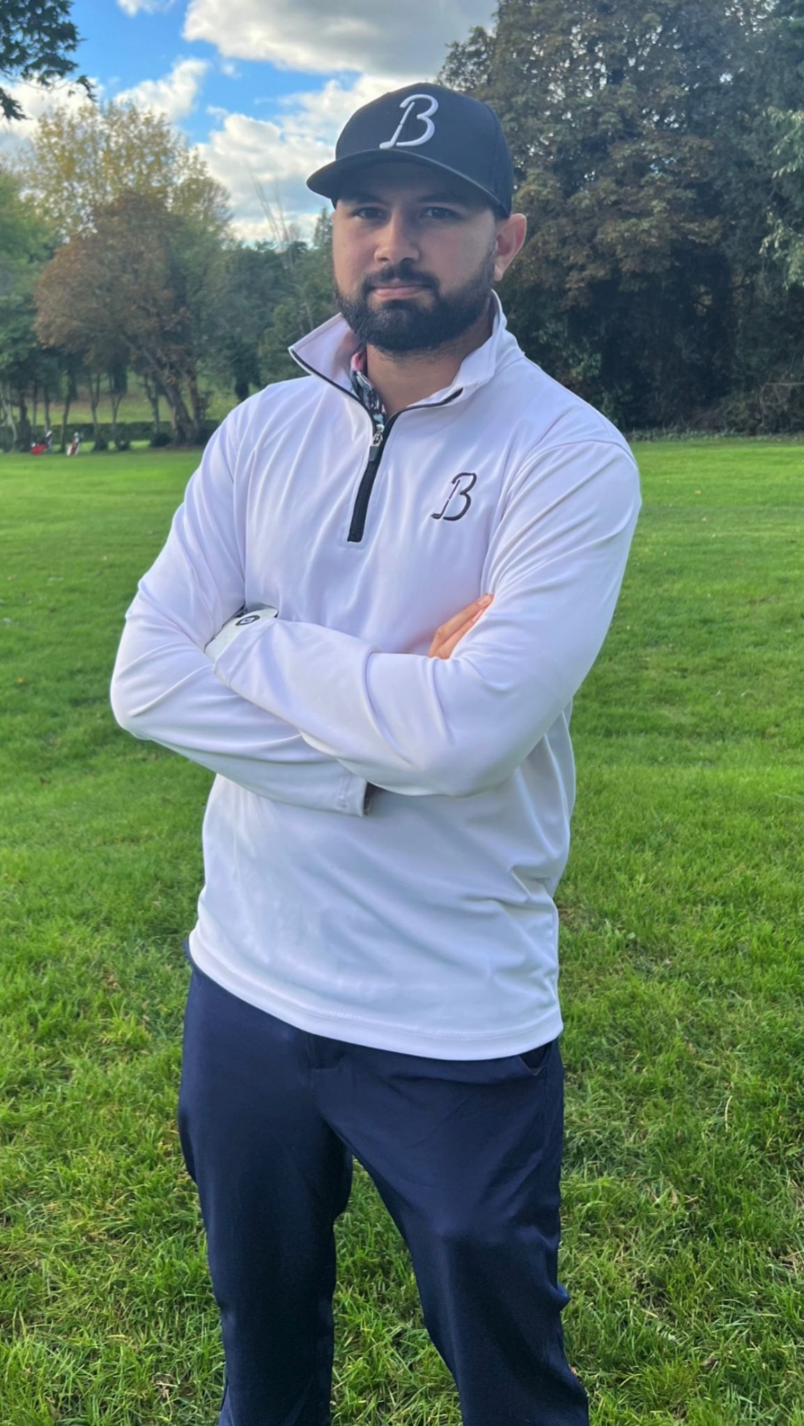 White Long Sleeve 1/4 Zip Midlayer
