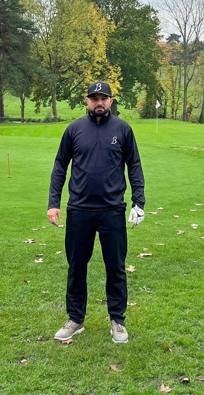 Black Long Sleeve 1/4 Zip Midlayer